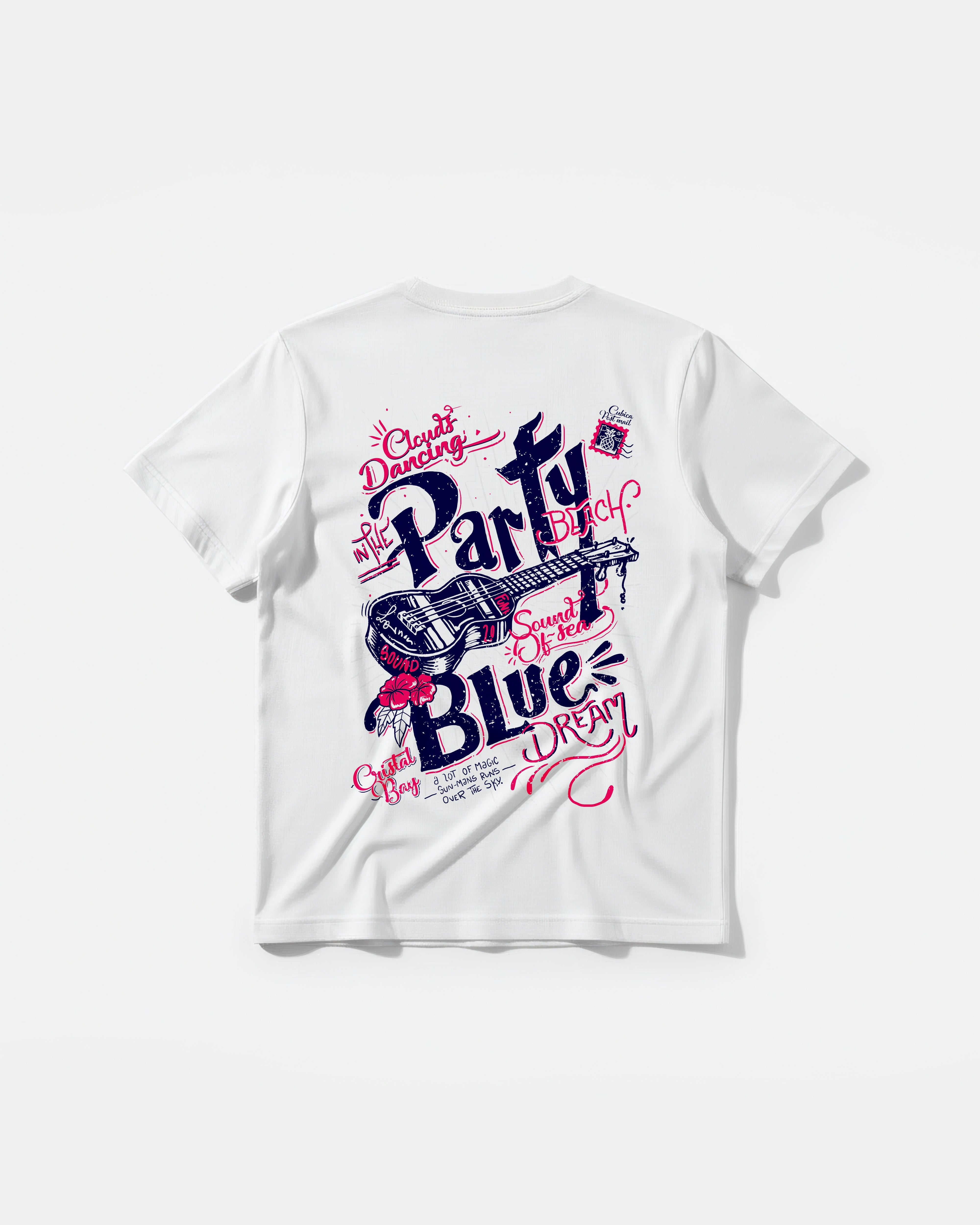 Camiseta Party Beach Big Back Regular Basic Blanco