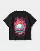 Camiseta Rise In Hell Big Front Oversize Basic Negro
