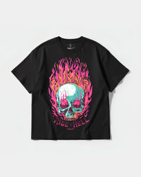 Camiseta Rise In Hell Big Front Oversize Basic Negro