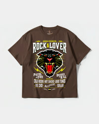 Camiseta Rock And Lover Big Front Oversize Basic Marron