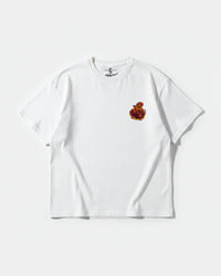 Camiseta Punk Leopard Pocket Front Oversize Basic Blanco