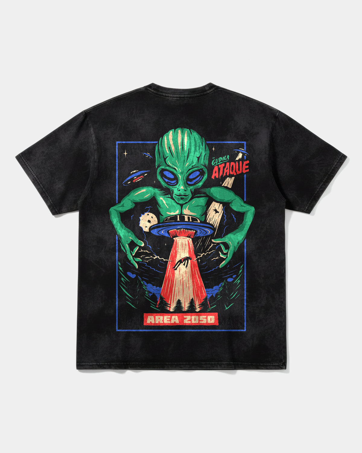 Camiseta Cubica Ataque Pocket Espalda Oversize Acid