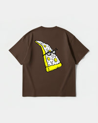 Camiseta Pizza Geek Big Back Oversize Basic Marron