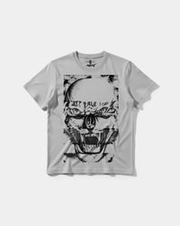 Camiseta Skull Tiger Big Front Regular Basic Gris