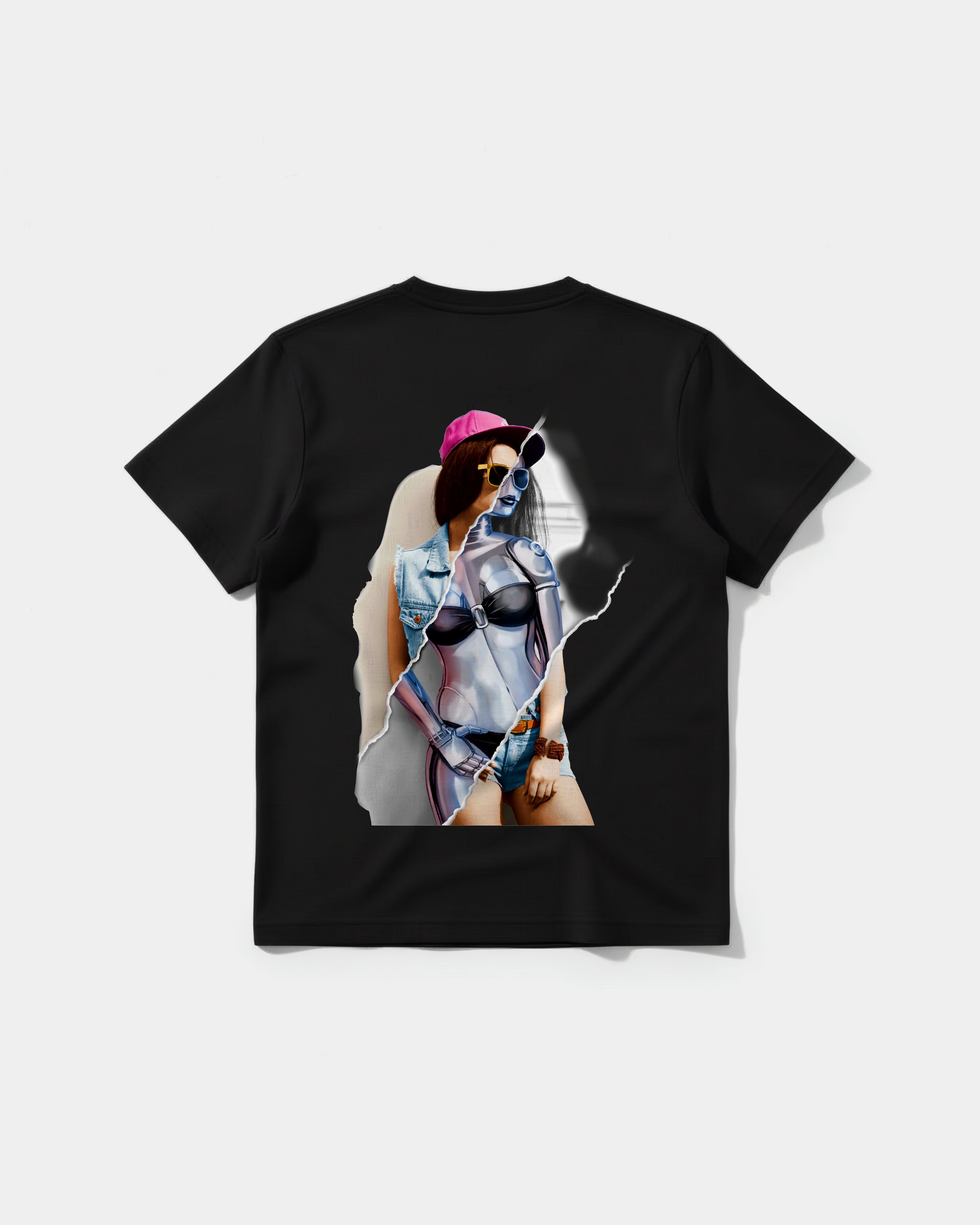 Camiseta Robot Girl Big Back Regular Basic