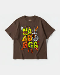 Camiseta Kawabonga Big Front Oversize Basic Marron