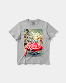 Camiseta Enjoy The World Big Front Regular Basic Gris