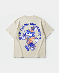 Camiseta Mas Vale Que Corras Pocket Front Oversize Basic Beige