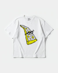 Camiseta Pizza Geek Big Front Oversize Basic Blanco
