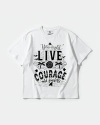 Camiseta You Must Live Big Front Oversize Basic Blanco