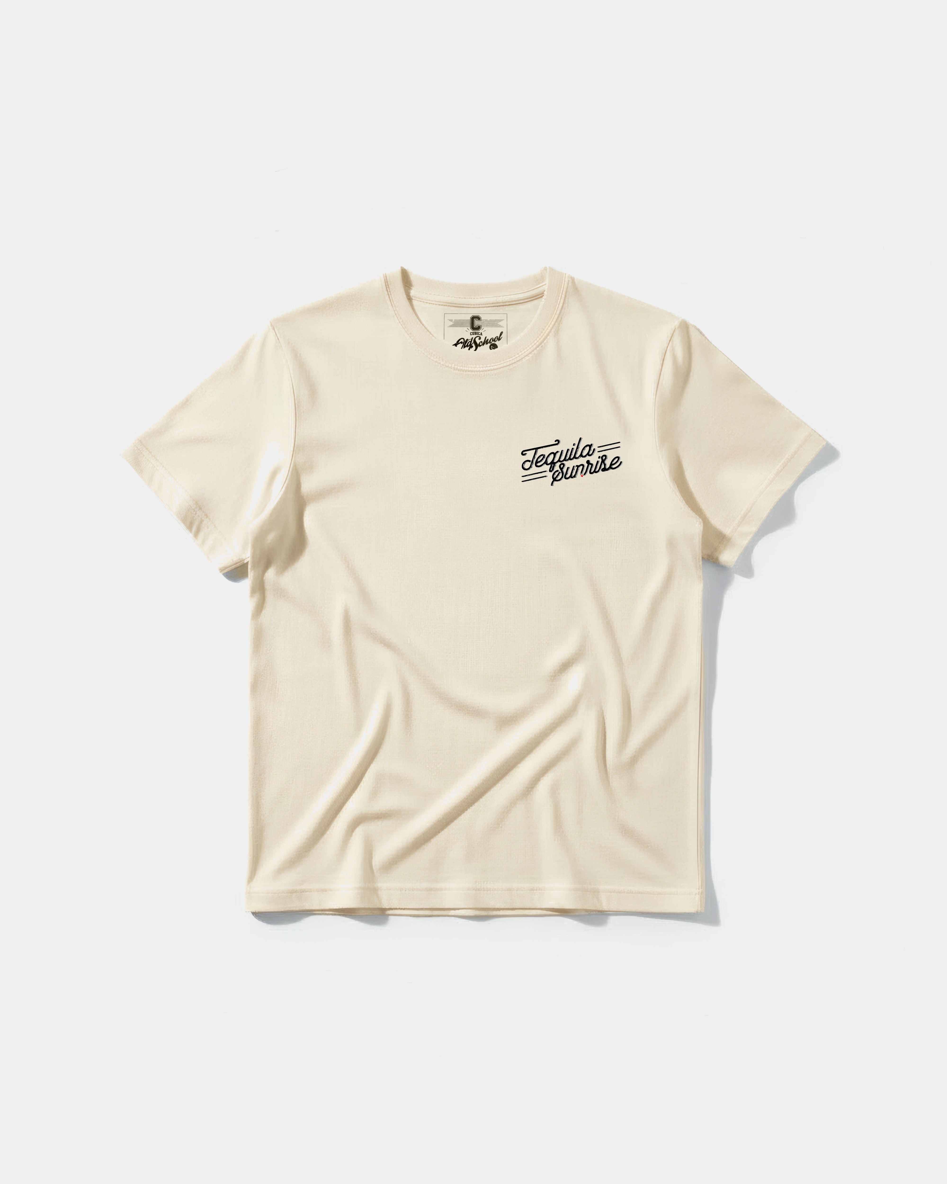 Camiseta Tequila Sunrise Pocket Front Regular Basic Beige