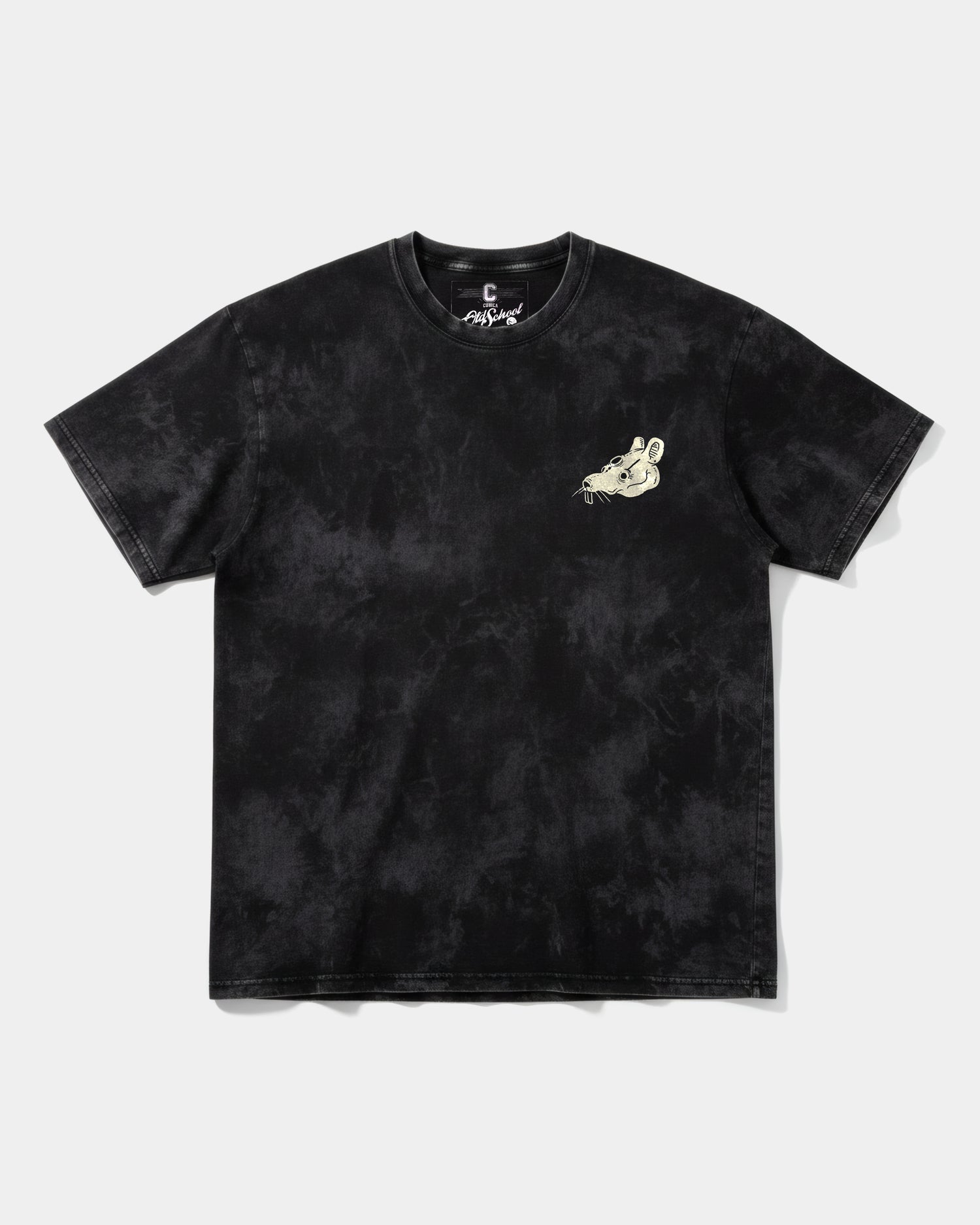 Camiseta Crazy Mouse Pocket Front Oversize Acid Negro