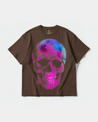 Camiseta Space Skull Big Front Oversize Basic Marron