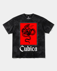 Camiseta Cubica Snake White Big Front Oversize Acid Negro