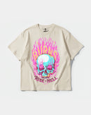 Camiseta Rise In Hell Big Front Oversize Basic Beige