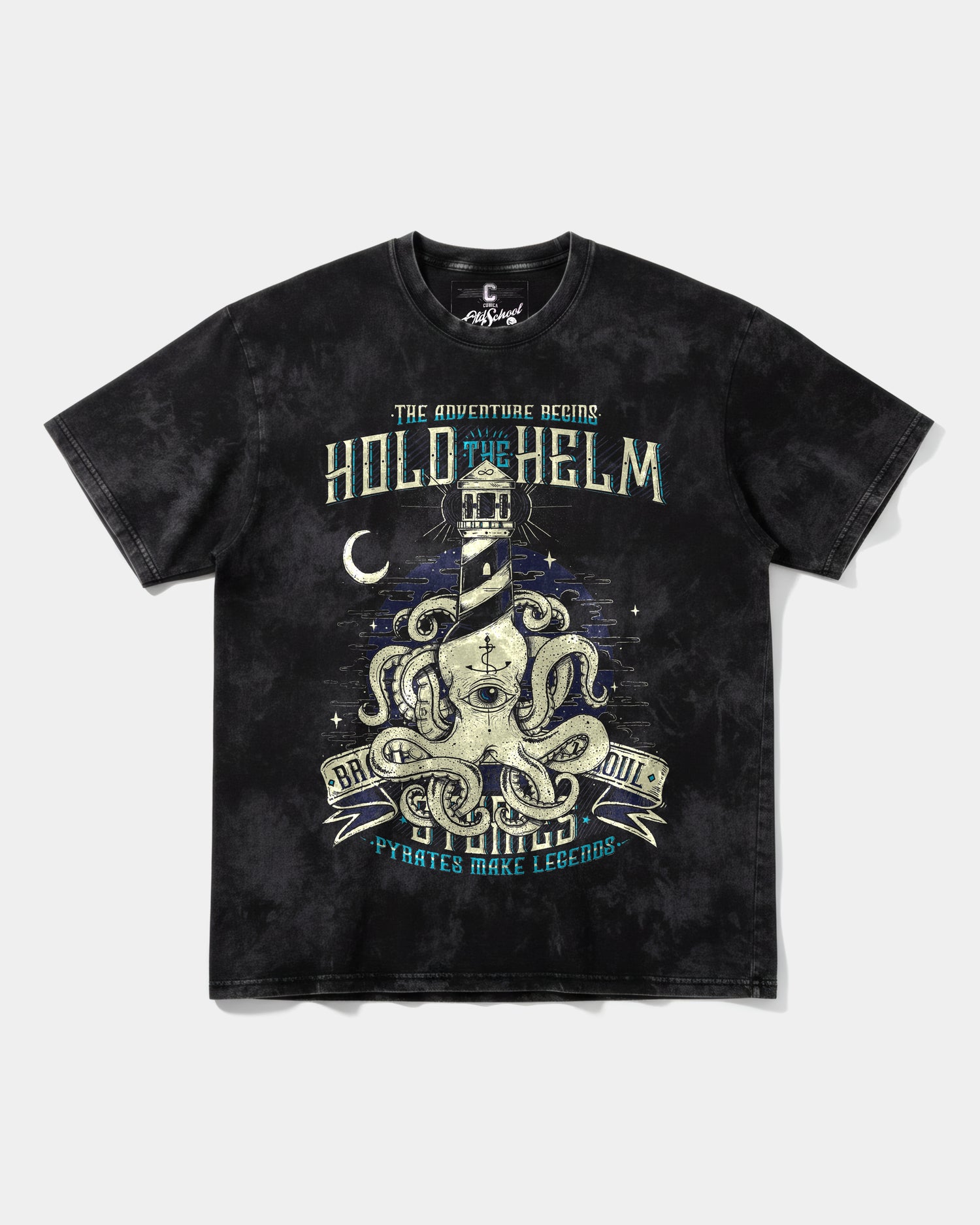 Camiseta Hold The Helm Big Front Oversize Acid Negro