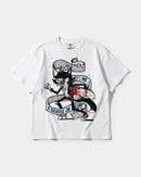 Camiseta Skater Cat Big Front Oversize Basic Blanco