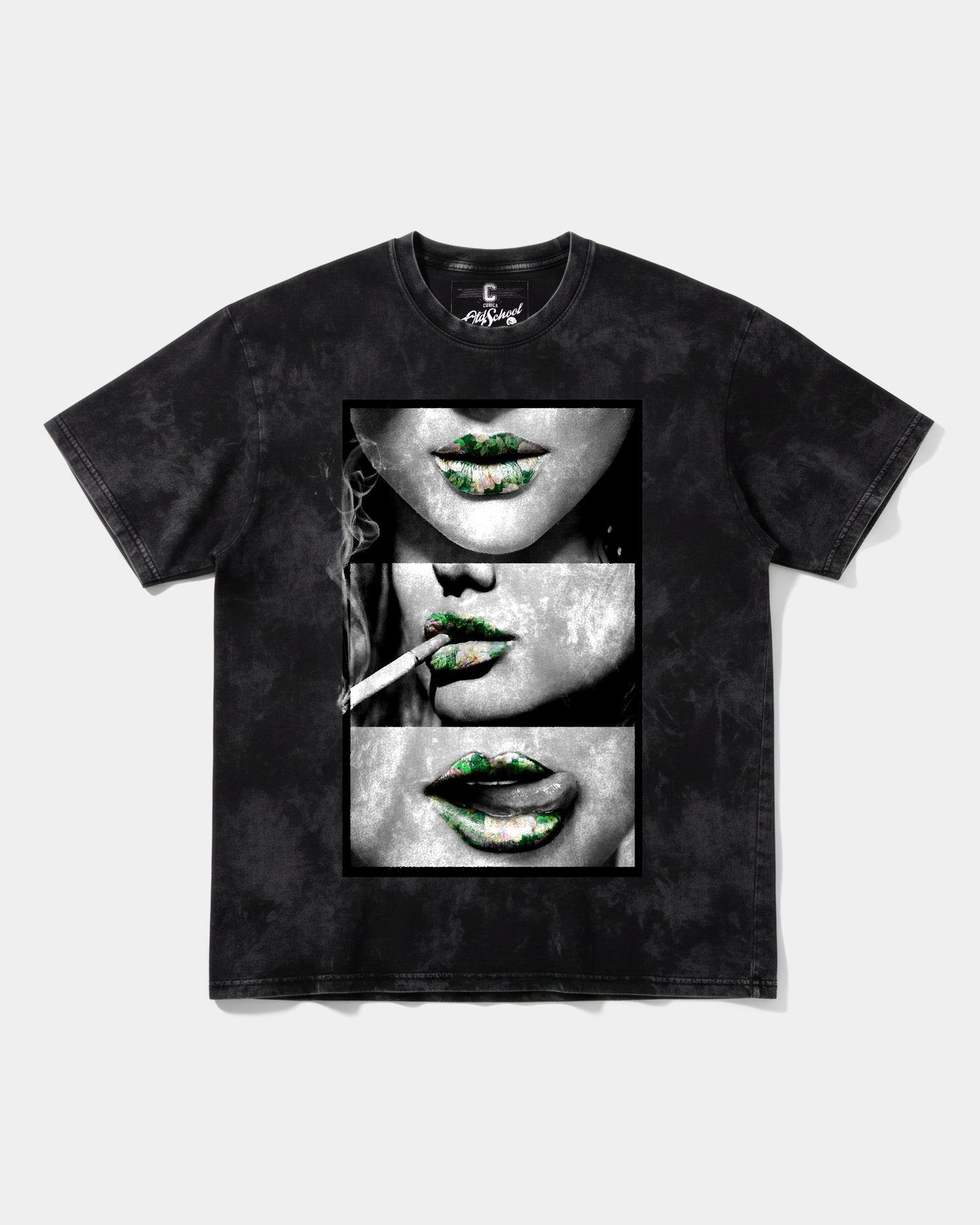 Camiseta Green Kisses Big Front Oversize Acid Negro