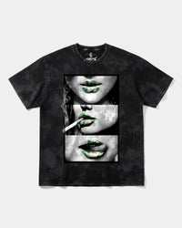 Camiseta Green Kisses Big Front Oversize Acid Negro