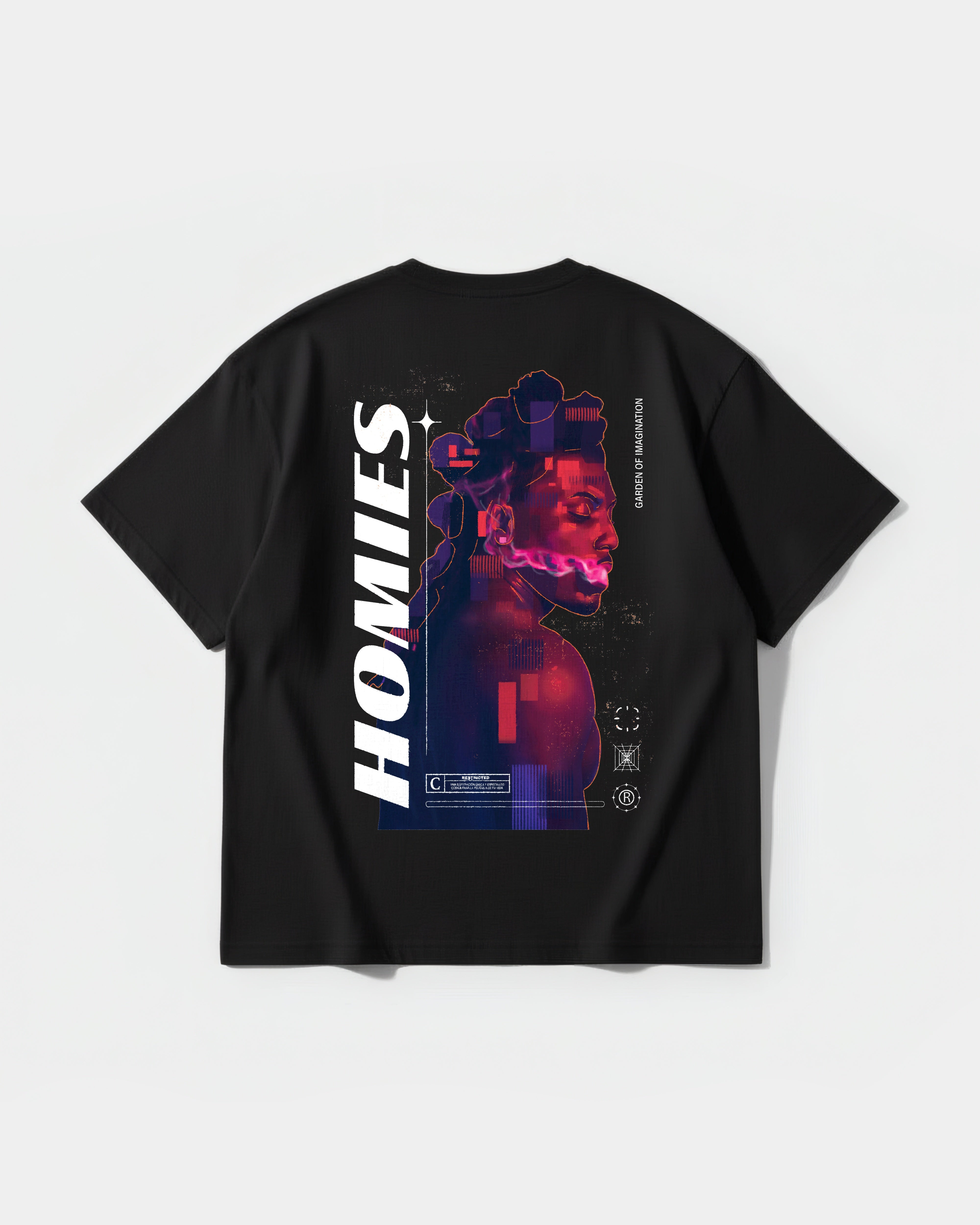 Camiseta Homies White Big Back Oversize Basic