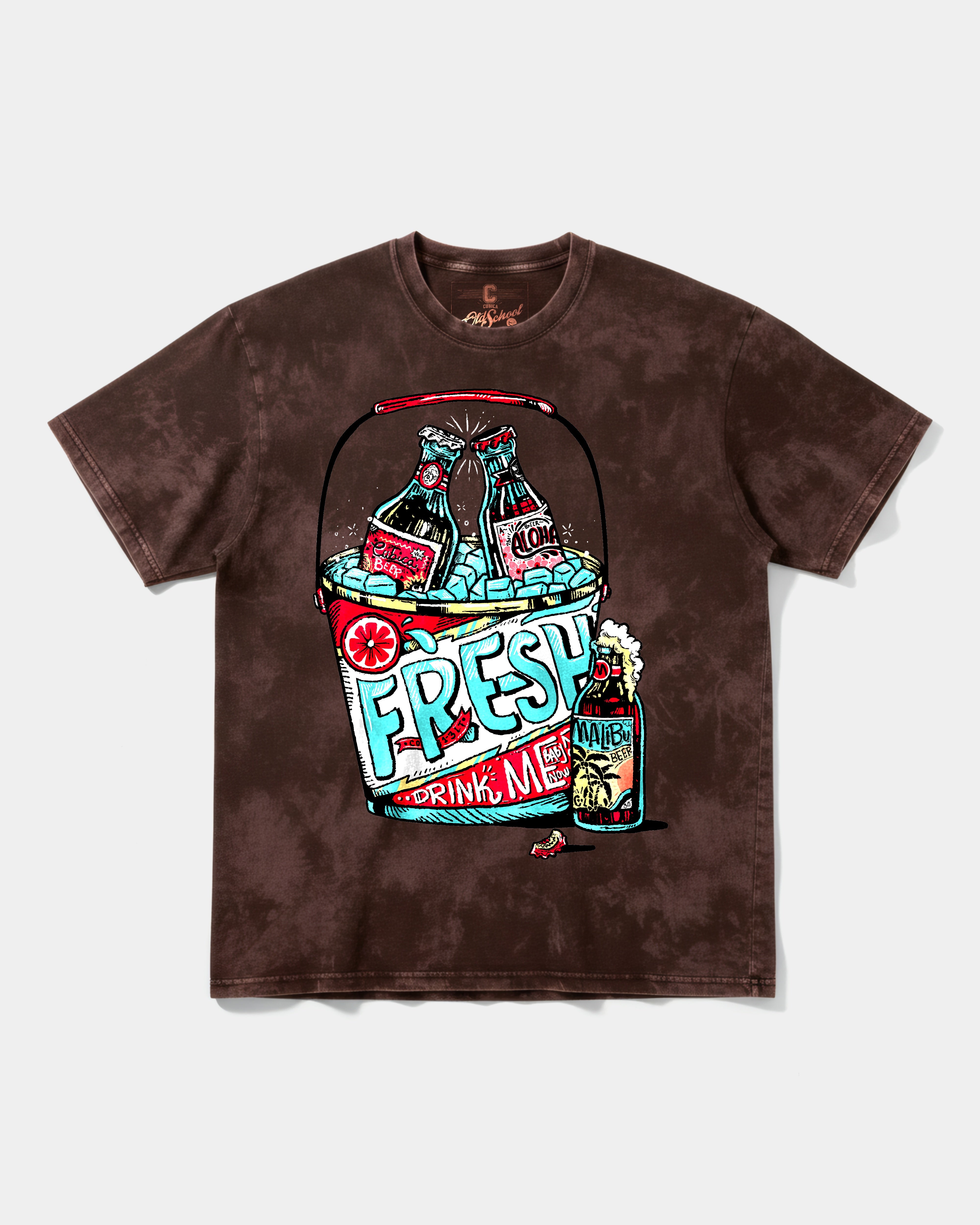 Camiseta Fresh Drink Big Front Oversize Acid