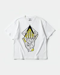 Camiseta Iluminati Hand Big Front Oversize Basic Blanco