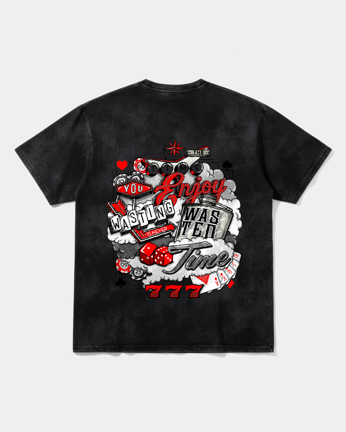 Camiseta Wasting Time 777 Big Back Oversize Acid