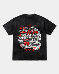 Camiseta Wasting Time 777 Big Back Oversize Acid Negro