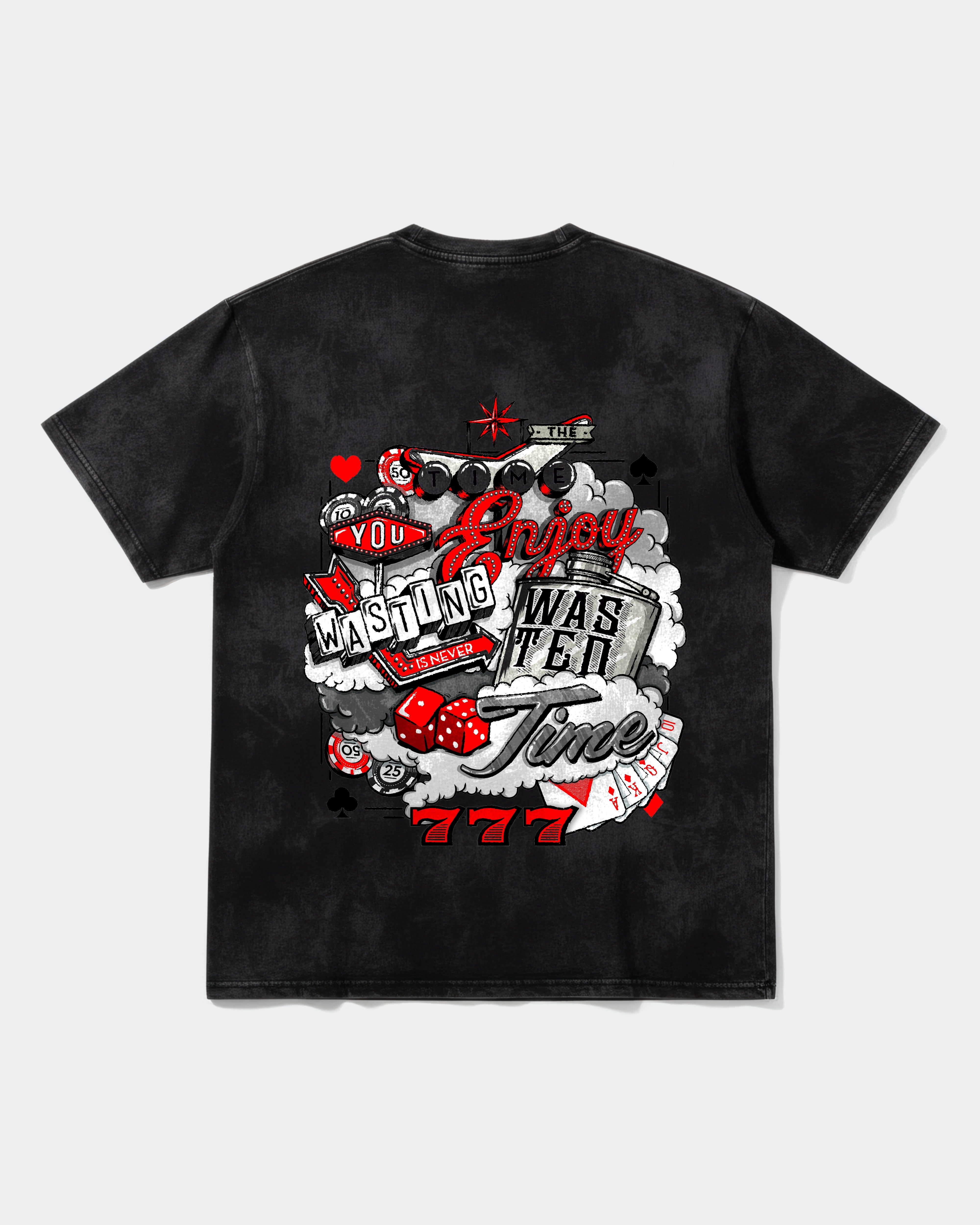 Camiseta Wasting Time 777 Big Back Oversize Acid