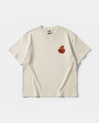 Camiseta Punk Leopard Pocket Front Oversize Basic Beige