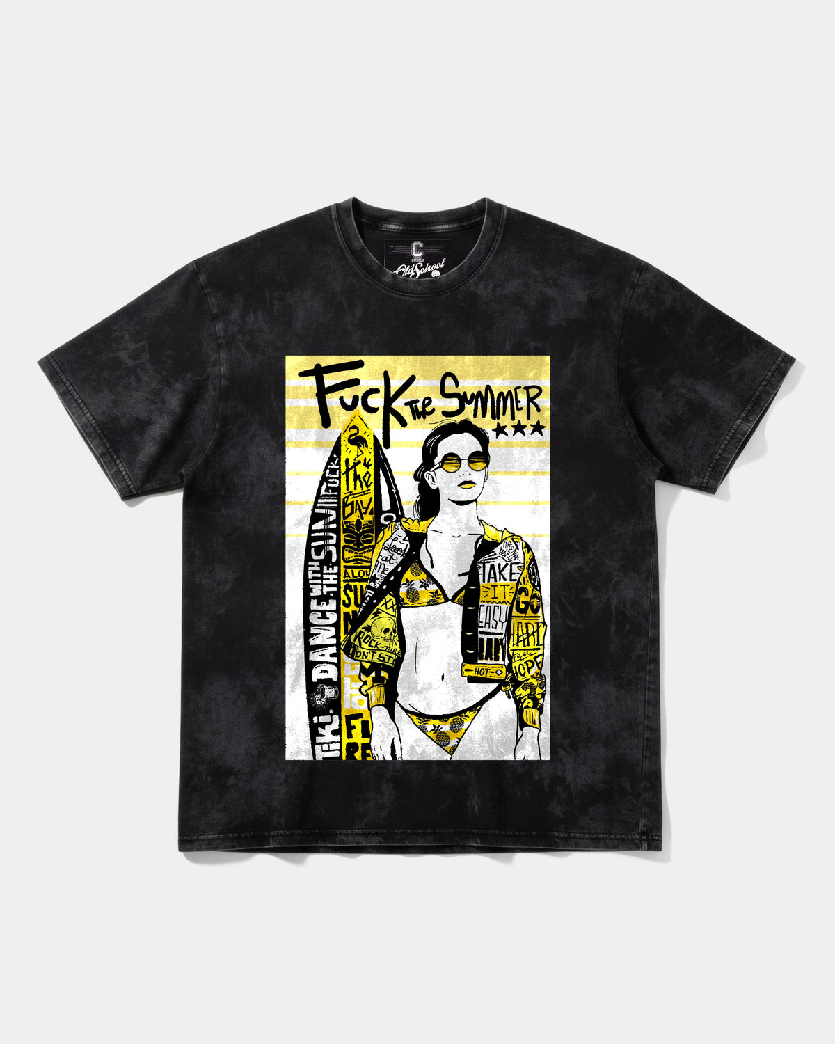 Fuck The Summer Big Front Oversize Acid T-Shirt