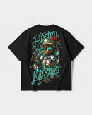 Camiseta Hipster Bear Pocket Front Oversize Basic Negro