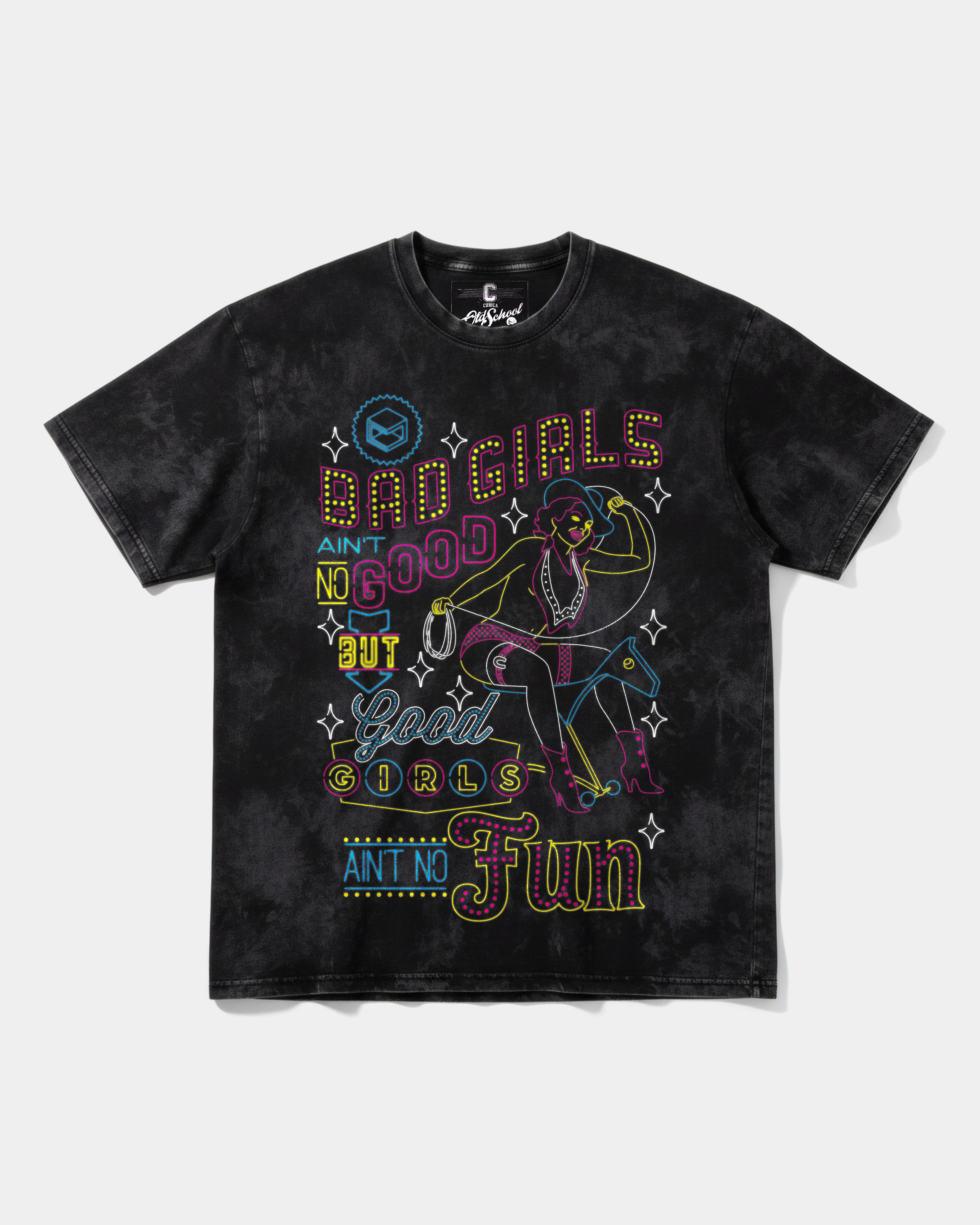 Camiseta Bad Girls Big Front Oversize Acid