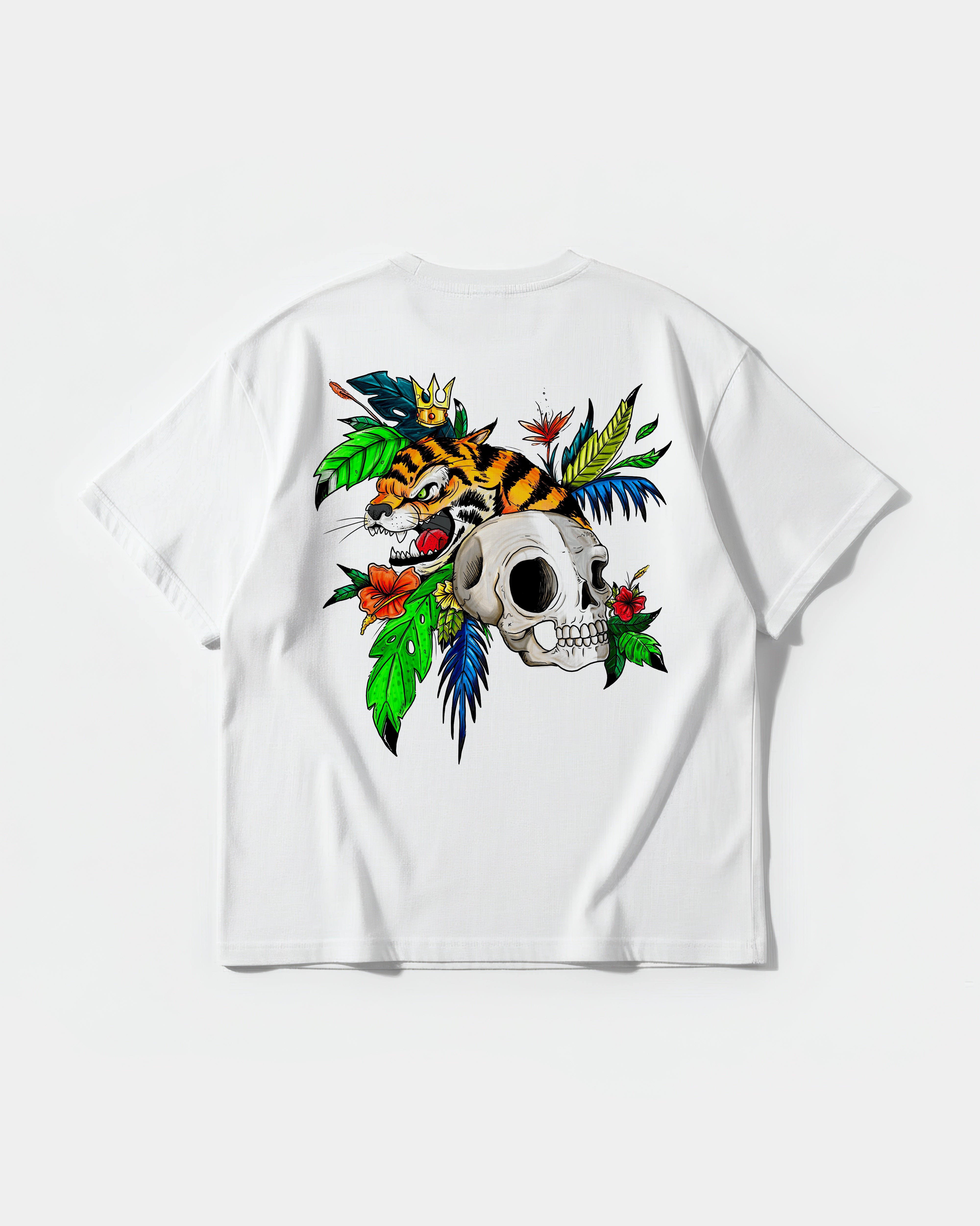Camiseta Tiger Skull Big Back Oversize Basic