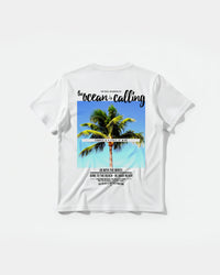 Camiseta Ocean Is Calling Big Back Regular Basic Blanco