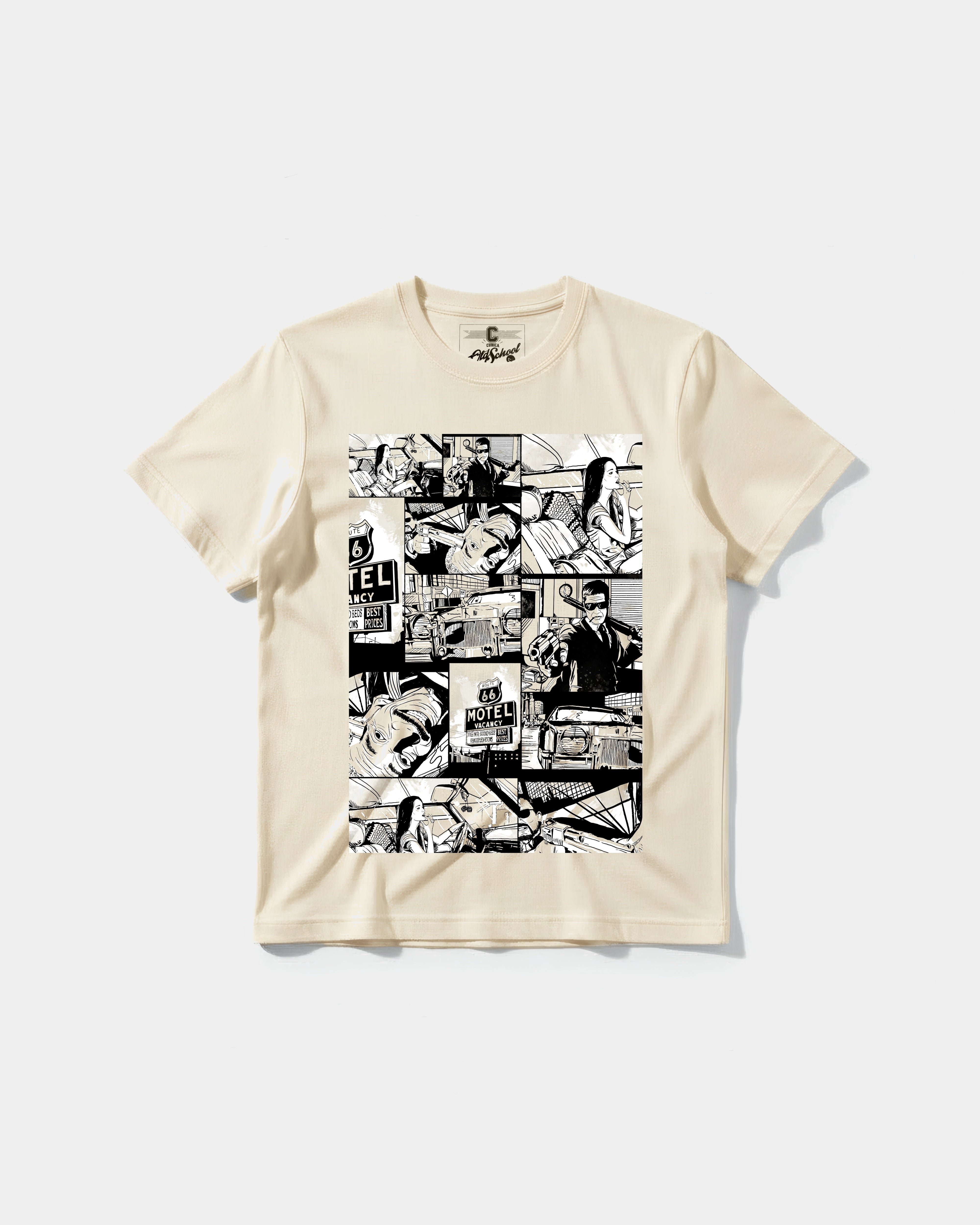 Camiseta Motel Vacancy Big Front Regular Basic Beige