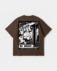 Camiseta Hero Of The Wave Big Back Oversize Basic Marron