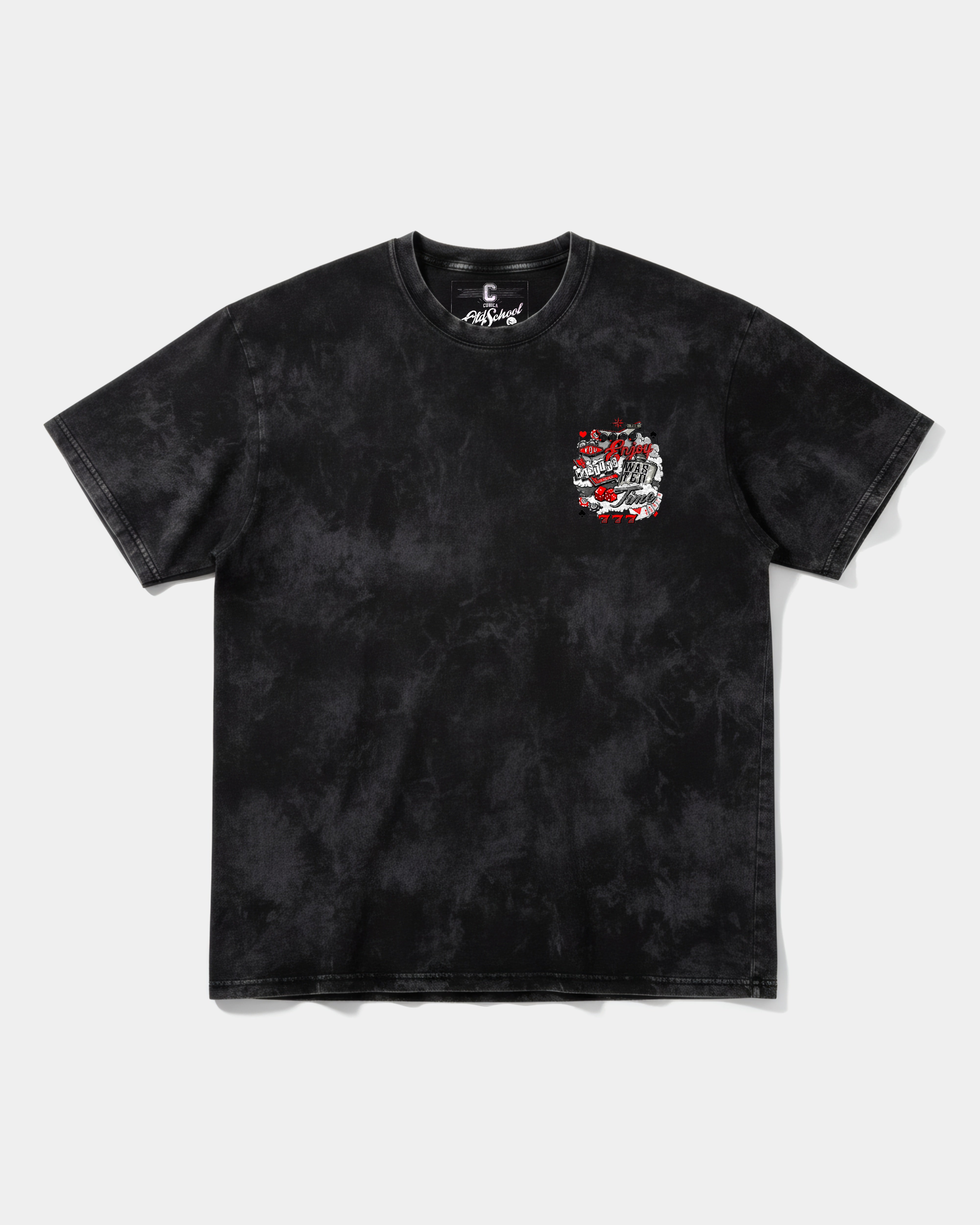 Camiseta Wasting Time 777 Pocket Front Oversize Acid