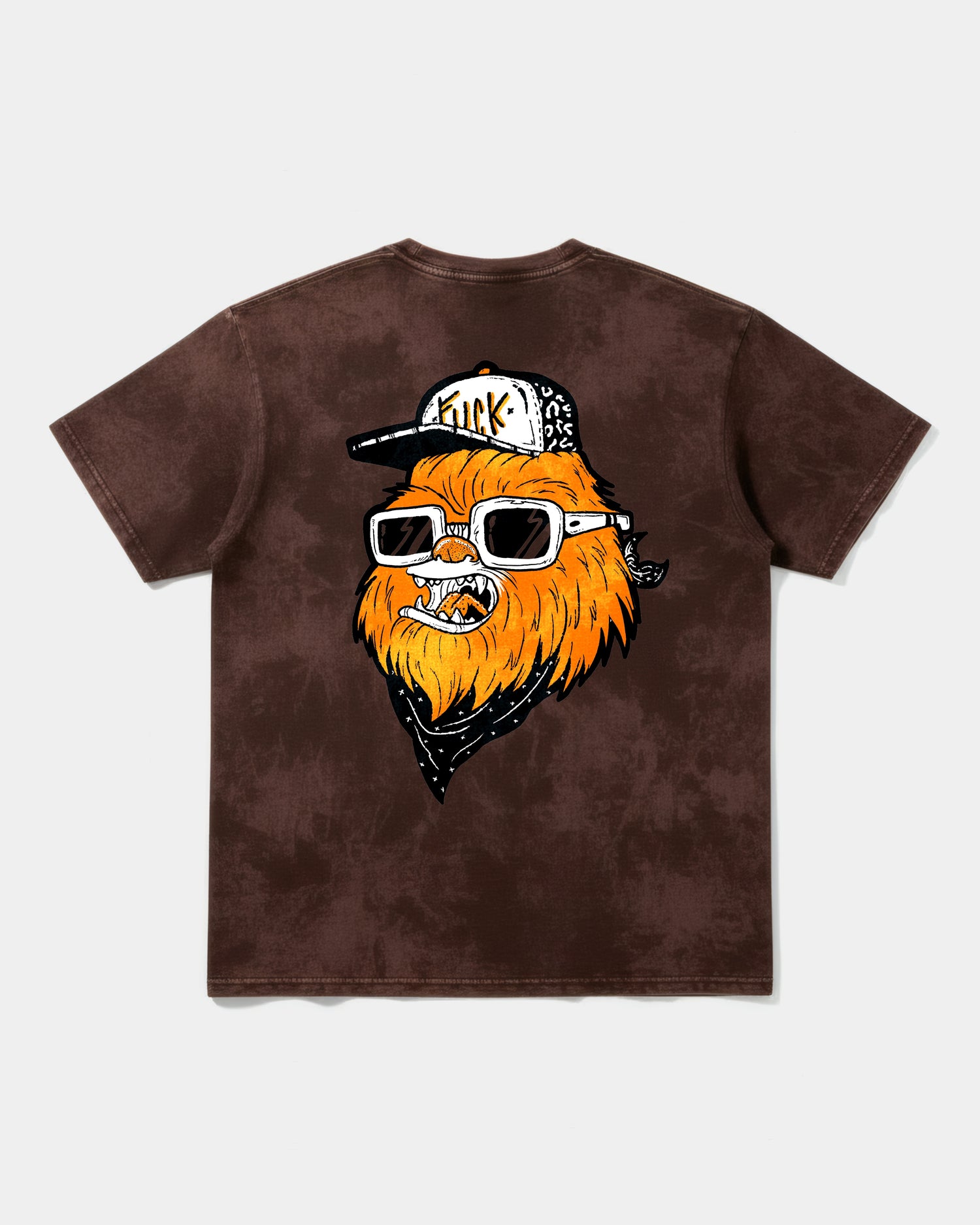 Camiseta Chewie Hippie Big Back Oversize Acid Marron