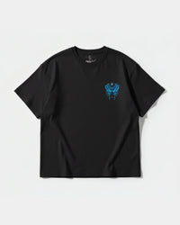 Camiseta Libertad Mariposa White Pocket Front Oversize Basic Negro