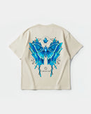 Camiseta Libertad Mariposa White Pocket Front Oversize Basic Beige