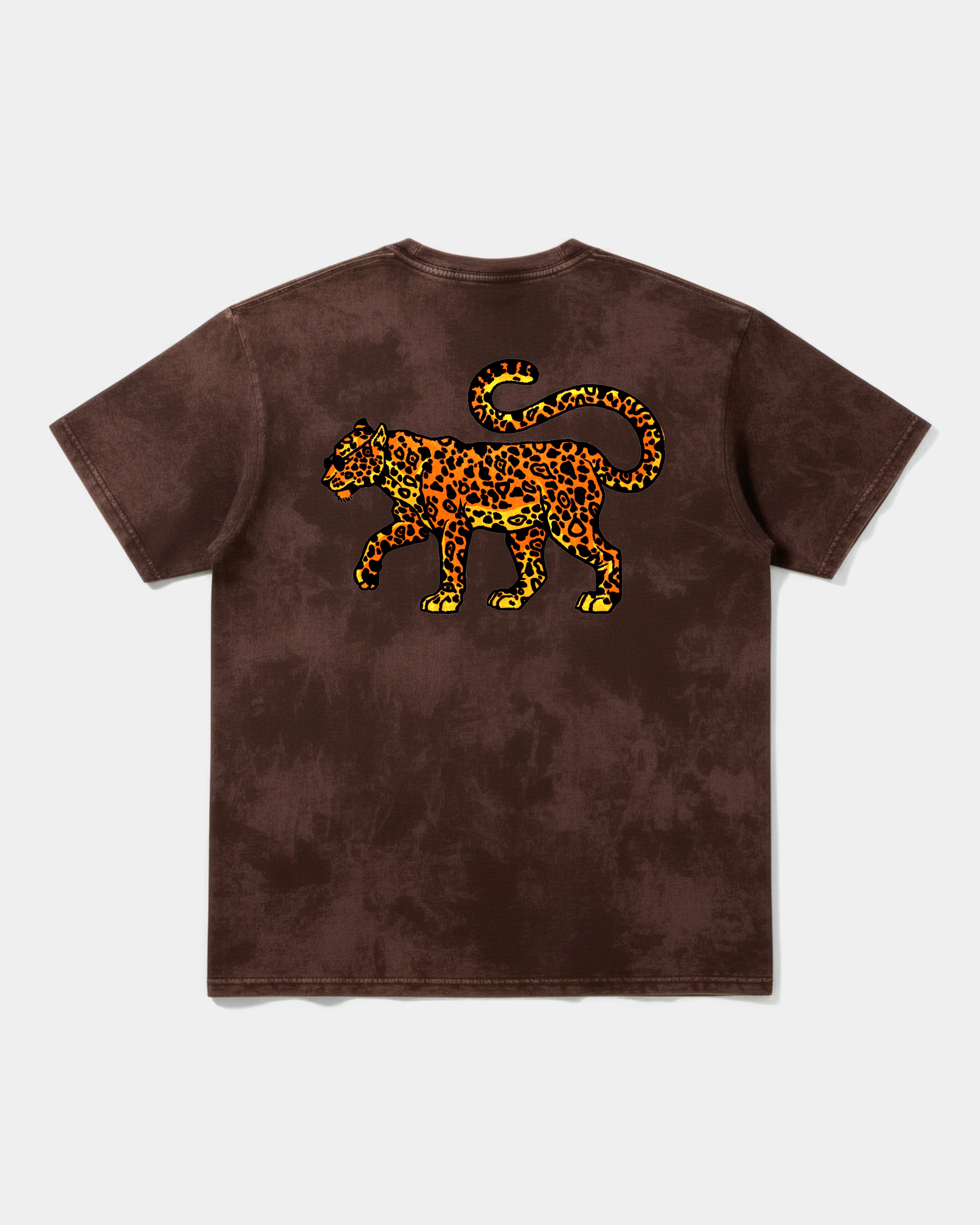Camiseta Leopardo Big Back Oversize Acid Marron