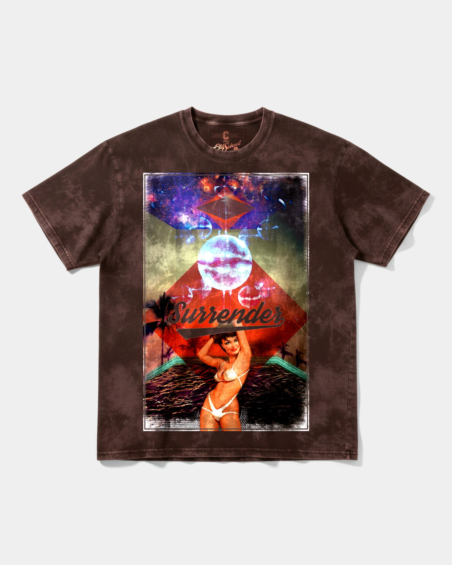 Camiseta Surrender Big Front Oversize Acid Marron