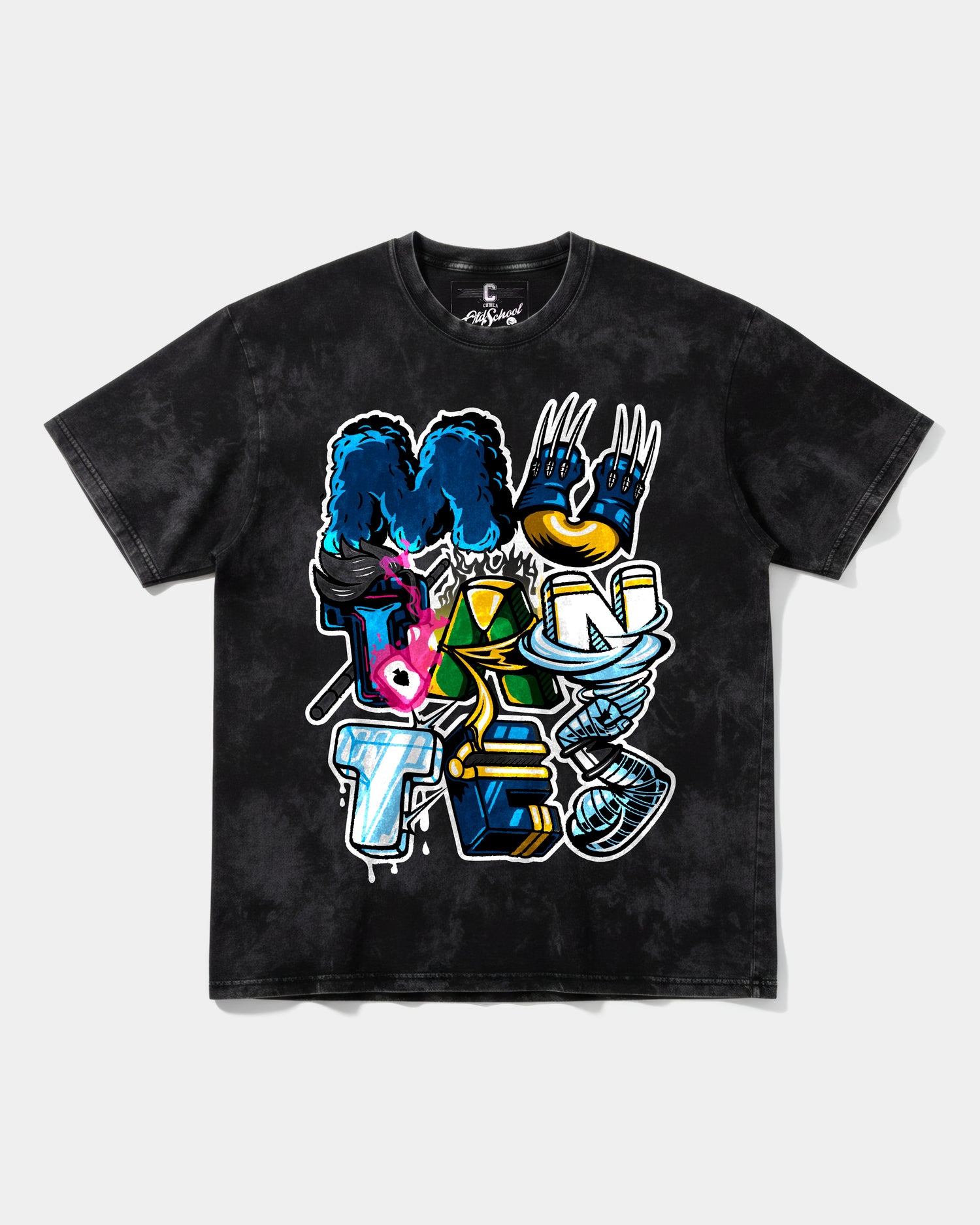 Camiseta Mutantes Big Front Oversize Acid Negro
