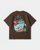 Camiseta Fresh Drink White Pocket Front Oversize Basic Marron