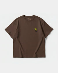 Camiseta Money Money Pocket Front Oversize Basic Marron