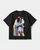 Camiseta Robot Girl Big Front Oversize Basic Negro
