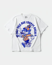 Camiseta Mas Vale Que Corras Big Front Oversize Basic Blanco