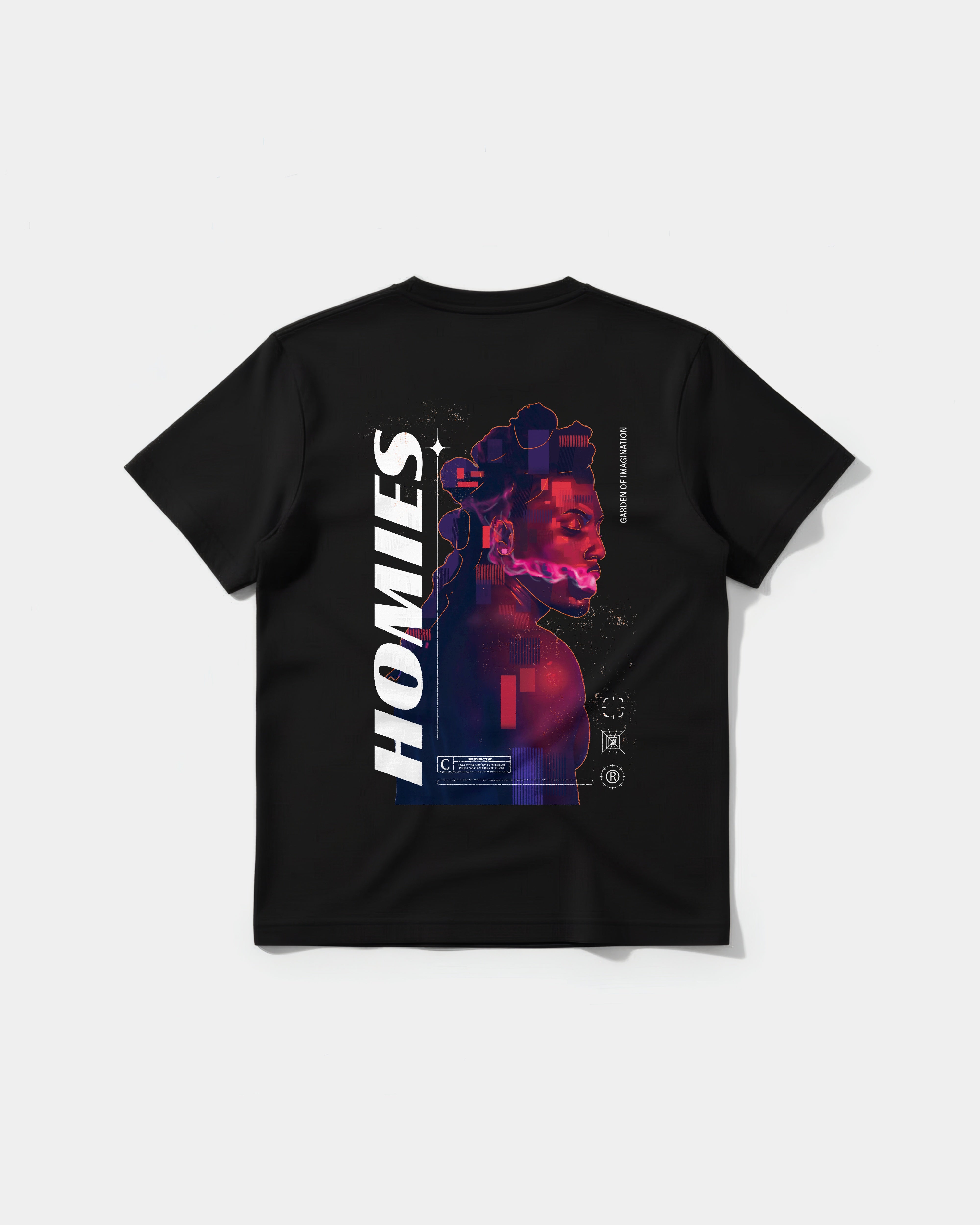Camiseta Homies White Big Back Regular Basic