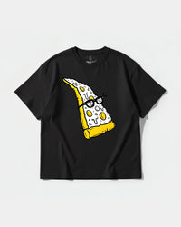Camiseta Pizza Geek Big Front Oversize Basic Negro